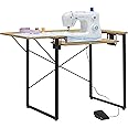 Sew Ready Dart Wood/Metal Multipurpose Machine Table Workstation Desk with Folding Top for Crafts, Sewing, Computers, Laptops, Games, Graphite/Ashwood, 41W