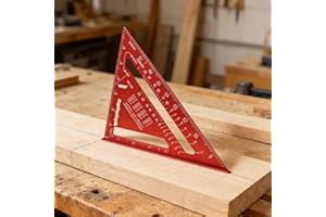 7 Inch Speed Square for Woodworking, Aluminum Alloy Carpenter Square & Triangle Ruler, 90 Degree Thickened Rafter FramingSqua