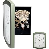 Lily's Home Wall Clock with Secret Compartment, 13"&times;10"&times;7.3" | Hidden Clock Safe with Storage, Modern Corner with Design, Battery Operated, Whisper-Quiet