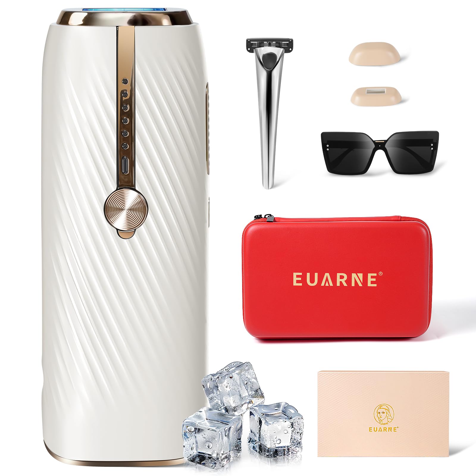 Photo 1 of EUARNE Laser Hair Removal for Women and Men, IPL Laser Hair Removal Painless, Permanent, at-Home Use Facial Hair Removal for Women, Dual Lights, Effective in 2 Weeks, Storage Bag for Travel