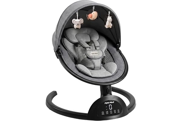 Baby Swings for Infants, Infant Swing, 3 Seat Positions, 5 Point Harness Belt, 5 Speeds and Remote Control - Portable Baby Sw