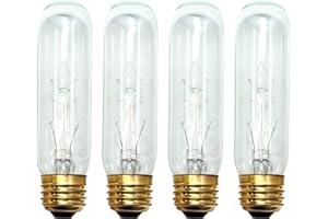 Bulbrite 704115 15-Watt Incandescent T10 Tubular Light, Clear - 4 Pack