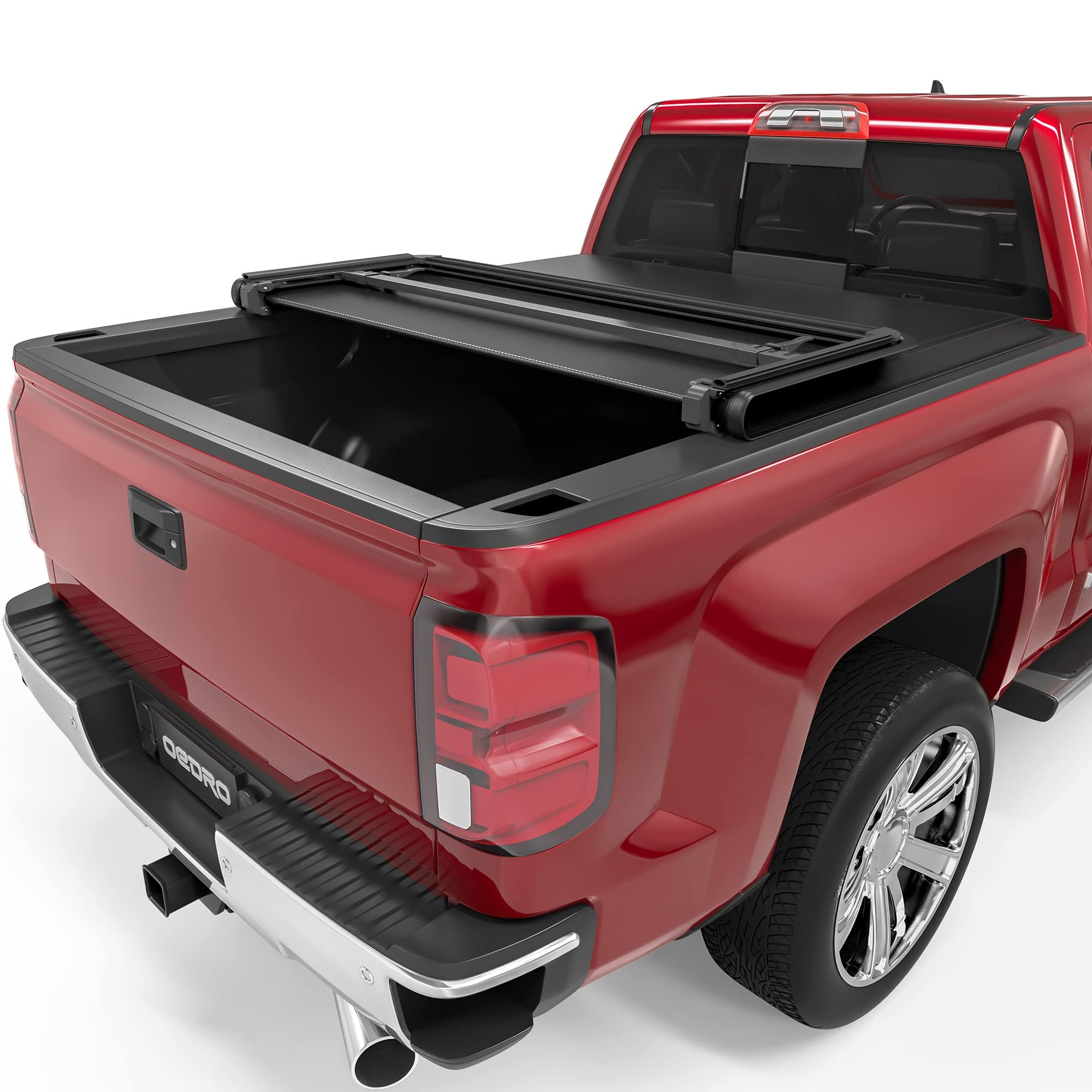 Photo 1 of OEDRO Quad Fold Tonneau Cover Soft Truck Bed Covers Compatible with 2014-2019 Chevy Silverado/GMC Sierra 1500 (2019 Legacy/LD only); 2015-2019 Silverado/Sierra 2500 3500 HD, 6.6ft Bed