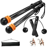 RYACO Ropeless Battle Rope &amp; Cordless Jump Rope Fitness Set for Home Gym | Portable Adjustable Weighted Rings, High Calorie Burn Low-Impact Cardio Full-Body HIIT Strength Training Indoor Fitness