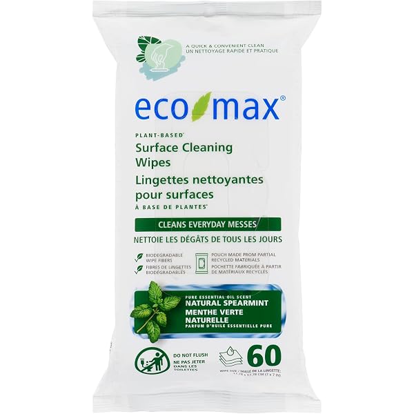 Lingettes Multi-surfaces Compostables X60 - Anti-graisse, Calcaire, éliminent 99,9% Virus Et Bactéries