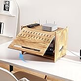Solid Wood Projector Shelf Router Shelf Projector Stand Router Storage Box Router Cover Organized Modem Cable Power Strip Cable Management Hider Rack by Need Assembly (Flip-top Door)