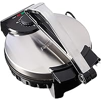 Brentwood Electric Tortilla Maker Non-Stick, 10-inch, Brushed Stainless Steel/Black
