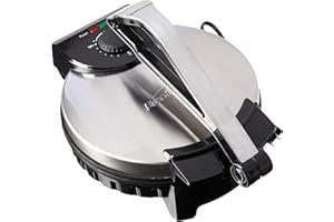 Brentwood Electric Tortilla Maker Non-Stick, 10-inch, Brushed Stainless Steel/Black