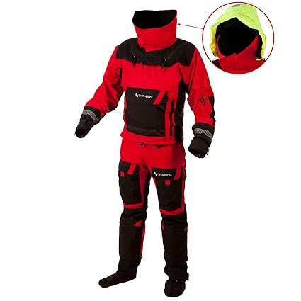 Typhoon Ps330 Extreme Kayak Ozean Drysuit Dry Suit + Con Zip Schwarz Rot. Atmungsaktiv - wasserdicht spritzwassergeschützt