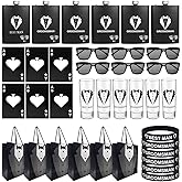 Excavatess 42Pcs Groomsmen Gift Wedding Gift, Including 6 8oz Stainless Steel Wine Jugs 6 Funnels 6 Wine Glasses 6 Men's Sung