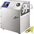 VBENLEM Sugar Cane Juicer Machine, 800W Electric 3 Rollers 304 Stainless Steel Rollers 660lb/h Output Sugar Cane Juicer Press with Acrylic Transparent Door for Commercial Use