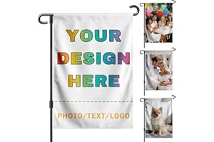 URIJK Custom Garden Flag with Picture, Double Sided Yard Banner for Outside, 245gsm 3-Layer Polyester, Personalize Your Own P