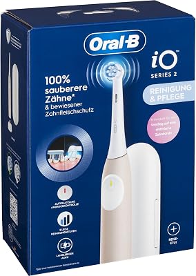 iO Series 2 - Cepillo de dientes eléctrico, 1 cepillo, 3 modos de cepillado para el cuidado dental, tecnología magnética, estuche de viaje, diseñado por marrón, rosa calma