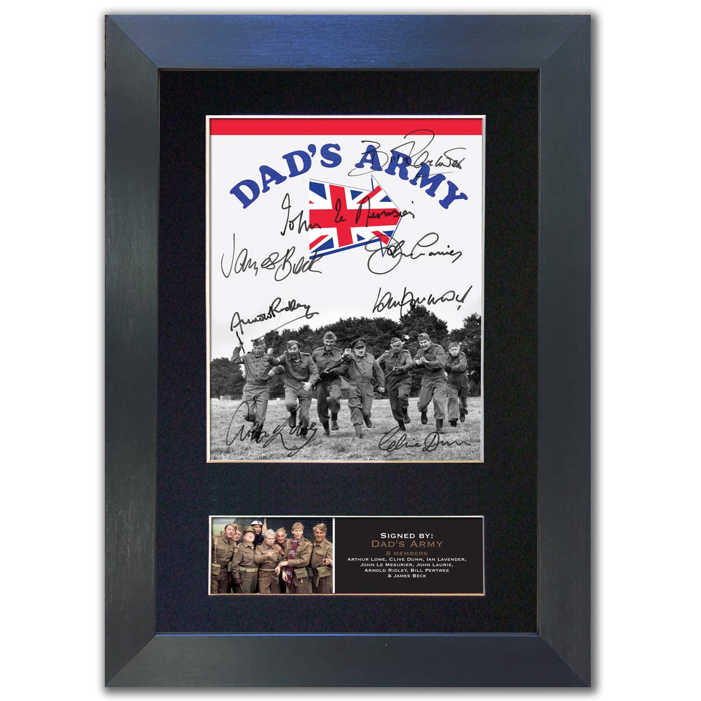 DAD'S ARMY Signed Mounted Reproduction Autograph Photo Print A4 Black Frame #755