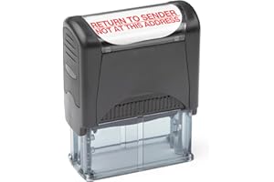 INVERA Self Inking Rubber Stamp, Refillable Red Ink Preinstalled - (9/16" x 1-1/2") (Return to Sender - Not at This Address)