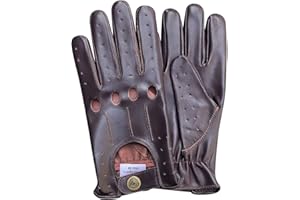 Real Soft Leather Men's Unlined Knuckle Holes Fashion Driving Gloves