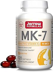 Jarrow Formulas MK-7 90 mcg - Bioactive Form of Vitamin K2-120 Servings (Softgels) - for Bone & Cardiovascular Health - Vitam