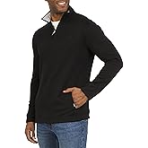 Chaps Men's Regular Fit Long Sleeve Midweight Quarter Zip Fleece Pullover Sweater (S-XXL)