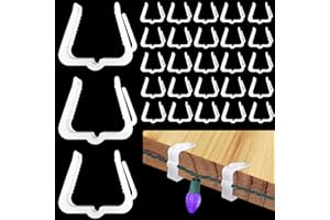 FONUNO Christmas Light Hangers Clips 1 5/8 inch Fascia Board Clips Hooks Deck Light Clips Holiday Light Clip for Indoor Outdoor Christmas Decoration Roof Gutter Fence in Thickness from 1'' to 1 5/8" (50PCS)