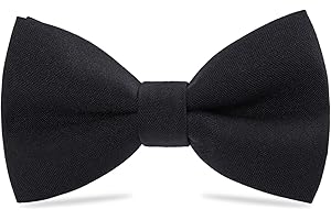Classic Pre-Tied Bow Tie for Children & Adults Solid Color Adjustable Bowtie Gabardine