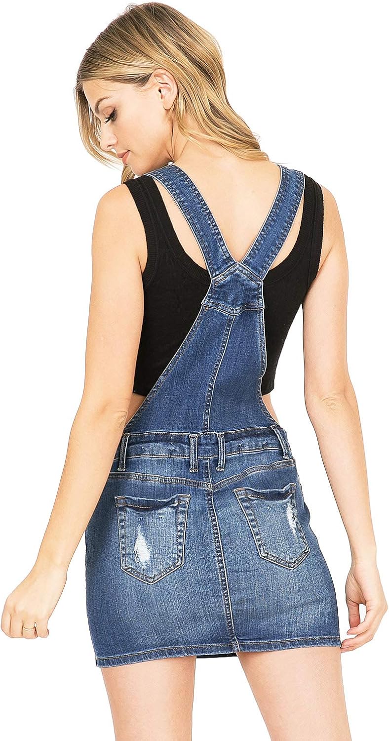 stretchy denim overalls