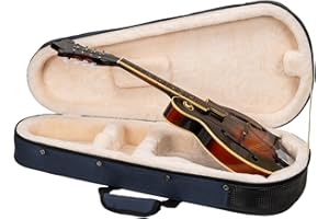 Crossrock Mandolin Foam Case for A & F Style | Lightweight Blue Gig Bag with Plush Interior & Storage (CRP300MAFBL)