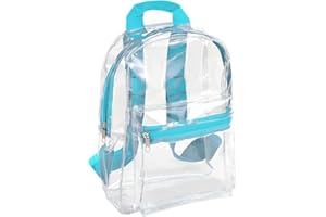 MADISON & DAKOTA Clear Mini Backpacks for Beach, Travel - Stadium Approved Bag with Adjustable Straps