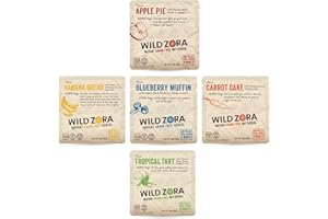 Wild Zora Instant Grain-Free Hot Cereal - Tasty Paleo Friendly Cereals, Instant Hot Meal, Breakfast to Go, Oatmeal Substitute, No Added Sugar, Grain, Dairy, or Soy, Gluten Free, 5-Pack Variety
