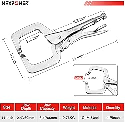 MAXPOWER 11-inch Locking C Clamp, Heavy Duty