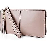 befen Genuine Leather Wristlet Clutch for Women Ultra-Slim Ladies Credit Card Holder Wallet Purses with RFID Protection