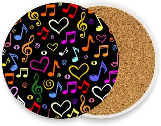 Amazon.de: Bunte Musiknoten-Untersetzer für Getränke, Set mit 1