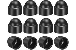 uxcell 12Pcs Hex Nut Cover, M8x13x17.5mm Plastic Dome Nut Protection Cap Hex Screws Bolt Covers for Indoor Outdoor Furniture 