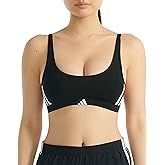 adidas Womens 3 Stripes Active Essentials Cotton Scoop Bralette with Removable Cookies