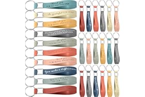 Nosiny 30 Pcs Thank You Keychain Gift Bulk for Employee Christmas Inspirational Appreciation for Coworker Team Staff Office