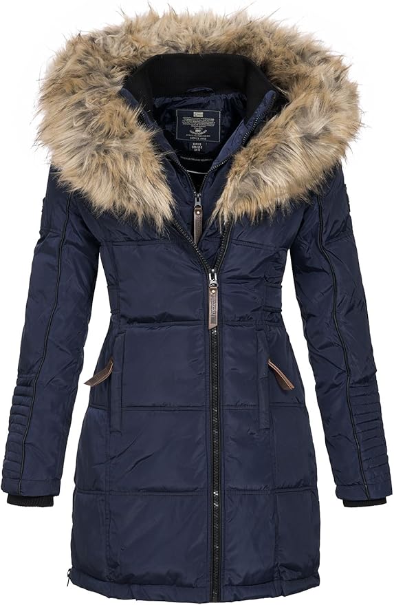 Geographical Norway Women's Jacket, Winter Parka, Belissima, XL, Fur