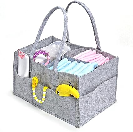 Amazon Jiyaru 収納ボックス フェルト おむつストッカー おむつ 収納袋 オムツ ストッカー ボックス おむつ 収納ケース マザーズバッグ 折りたたみ 仕切り 大容量 多機能 出産祝い おむつストッカー ベビー マタニティ 通販