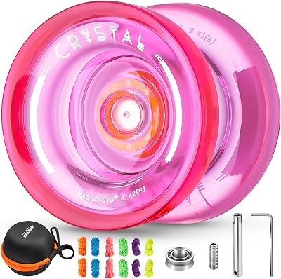 MAGICYOYO Crystal K2 Dual Purpose Yoyo Pink with Case and Strings