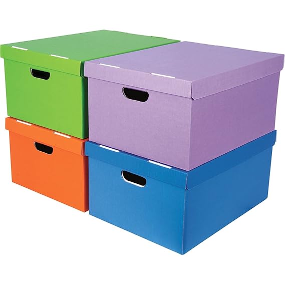 Bankers Box 4483201 A4 Storage Box Assorted Colours (Pack of 4