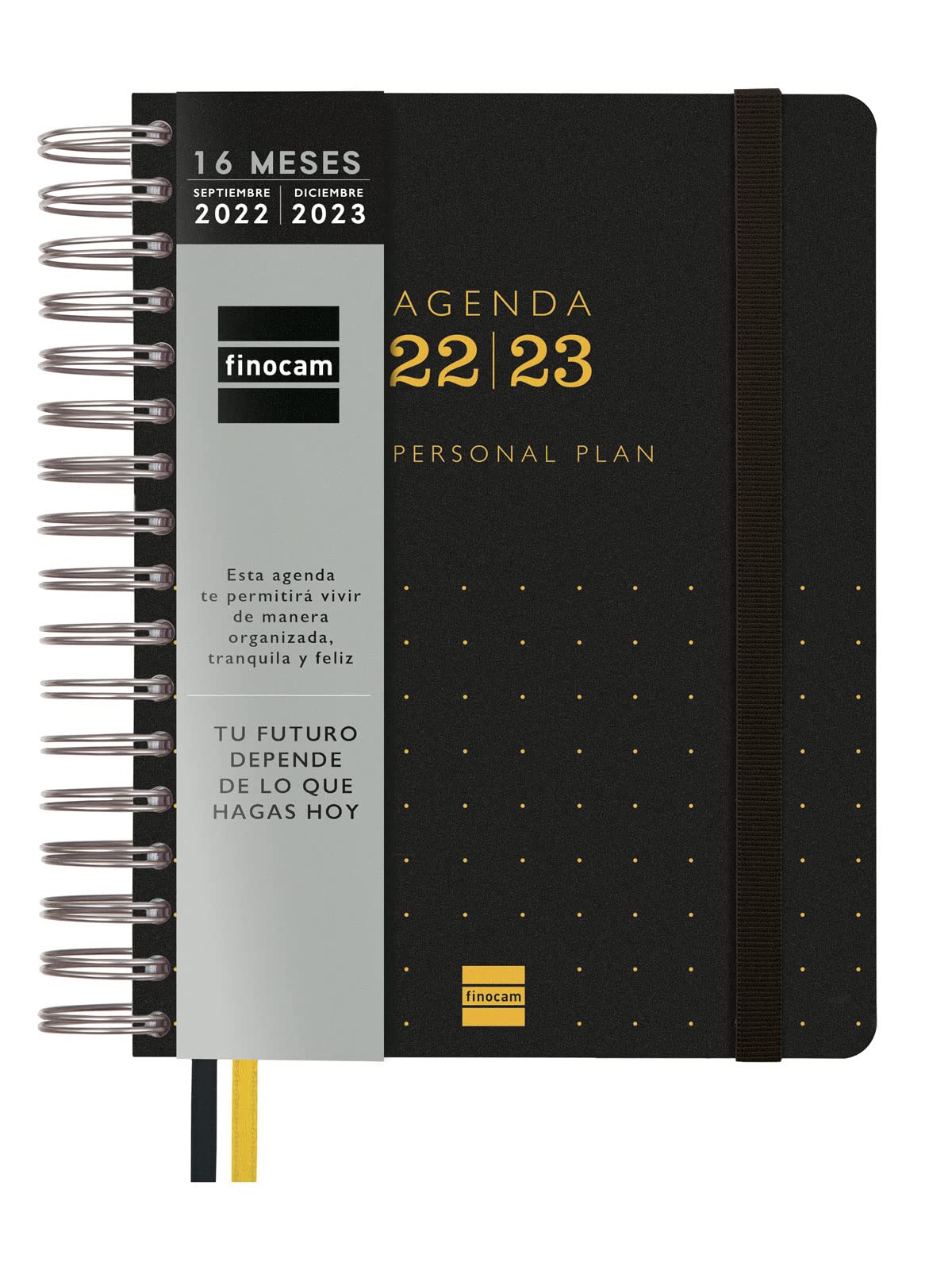 Finocam, Agenda 2022 2023 Tempus 16 Months Week Vertical View September 2022, December 2023 (16 months) Black Spanish, WEEK VIEW, 16 MONTHS (September, December)