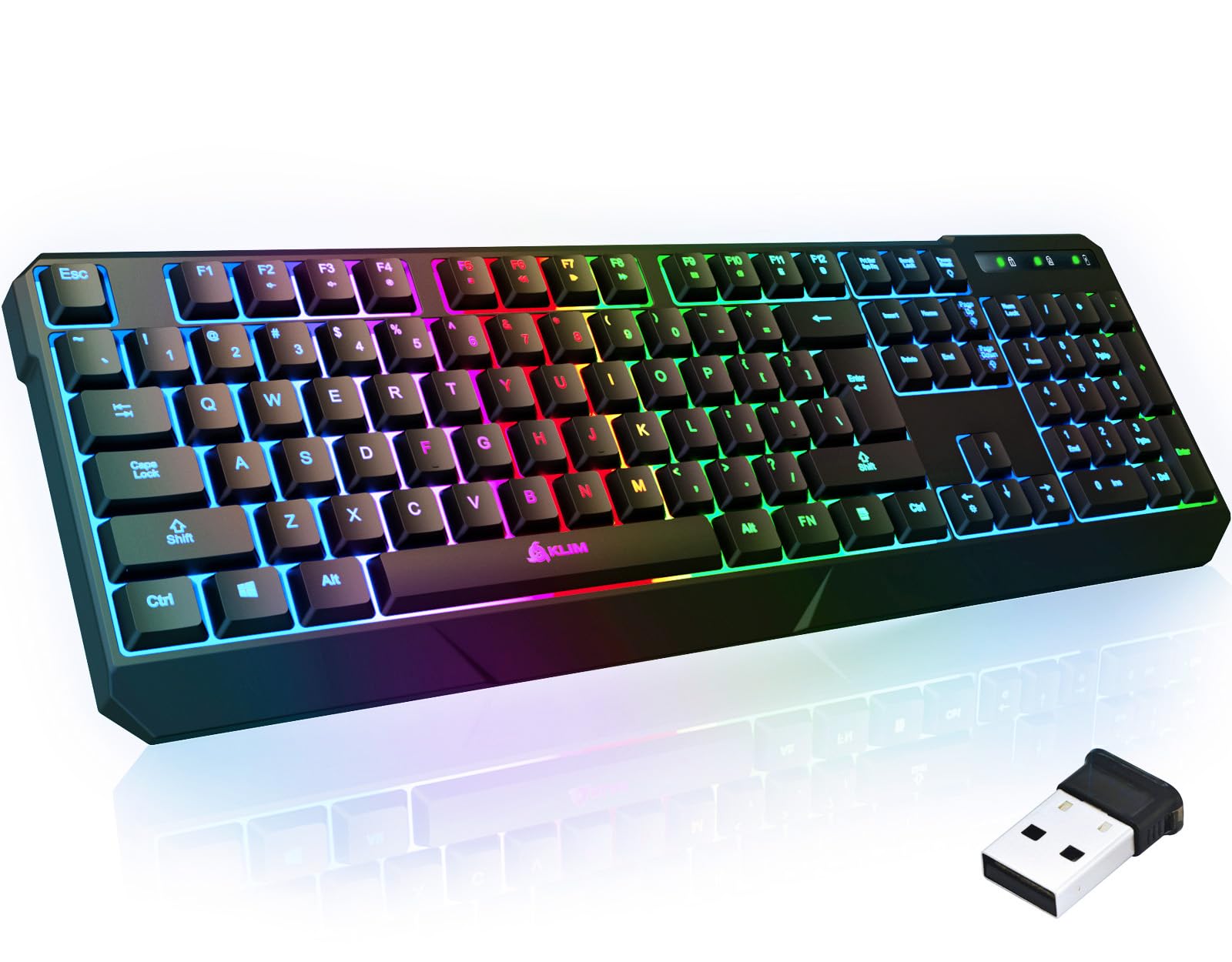KLIM Chroma Wireless Gaming Keyboard RGB Backlit Keyboard With 