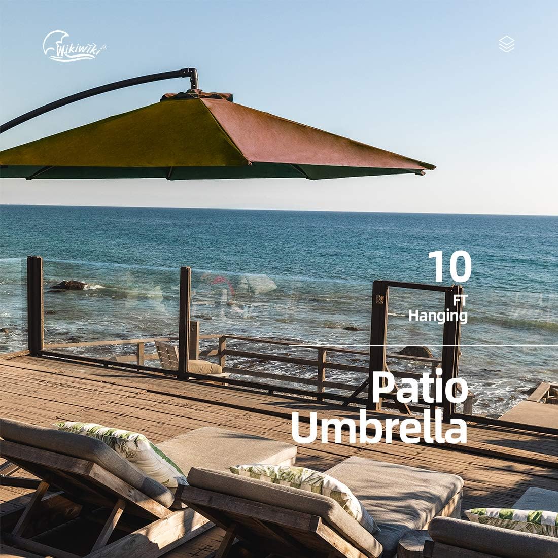Wikiwiki Offset Umbrella 10ft Cantilever Patio Umbrella Hanging Market Umbrella Outdoor Umbrellas With Crank Cross Base Navy Blue Garden Outdoor Cjp Org In