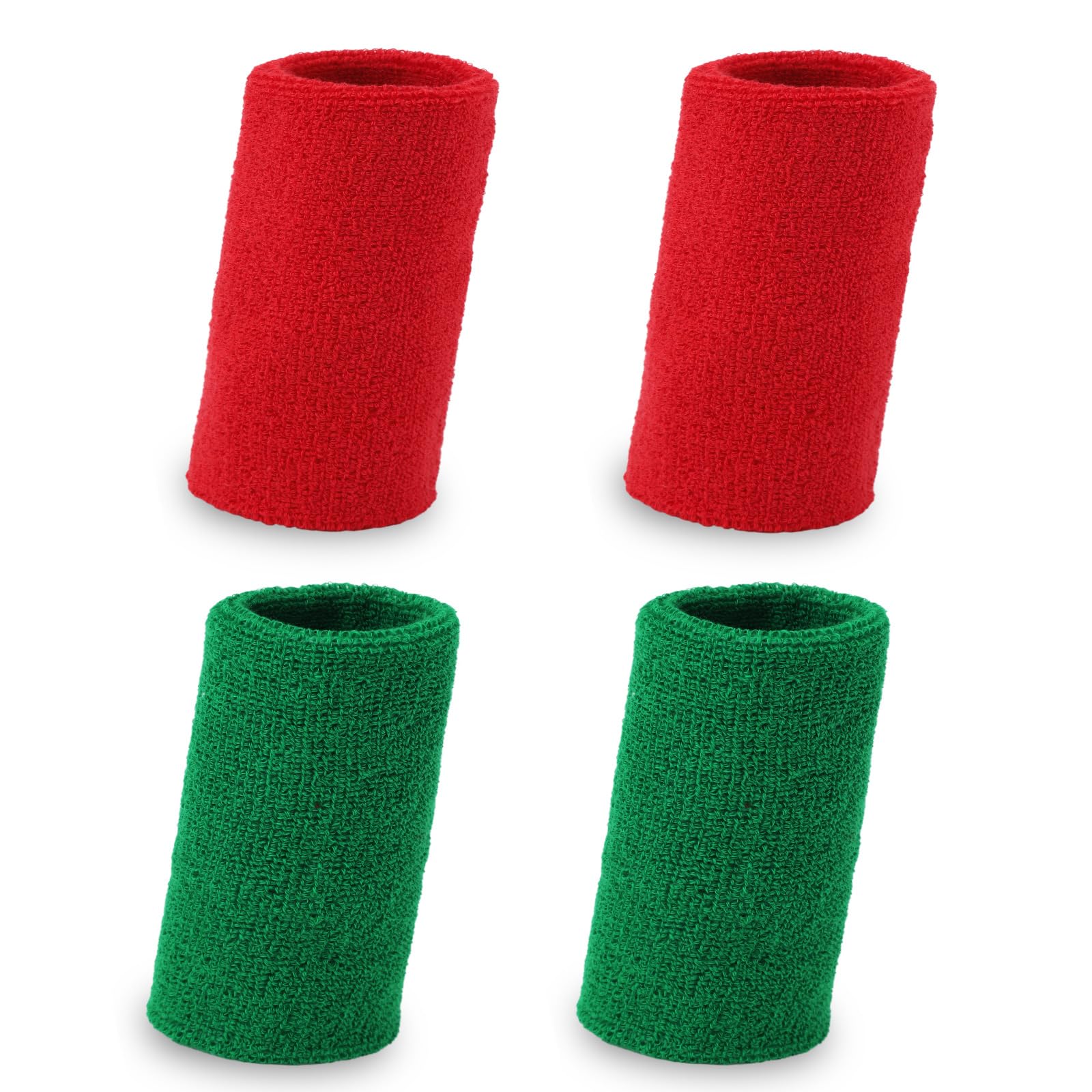 Photo 1 of XIHIRCD 2 Pairs Red Green Wrestling Arm Bands, Wristbands Sports Cotton Wrist Sweatbands Soft Referee Wristband Wrist Sweat Bands for Men & Women Wrestling Tournament Dual Meet Events Football