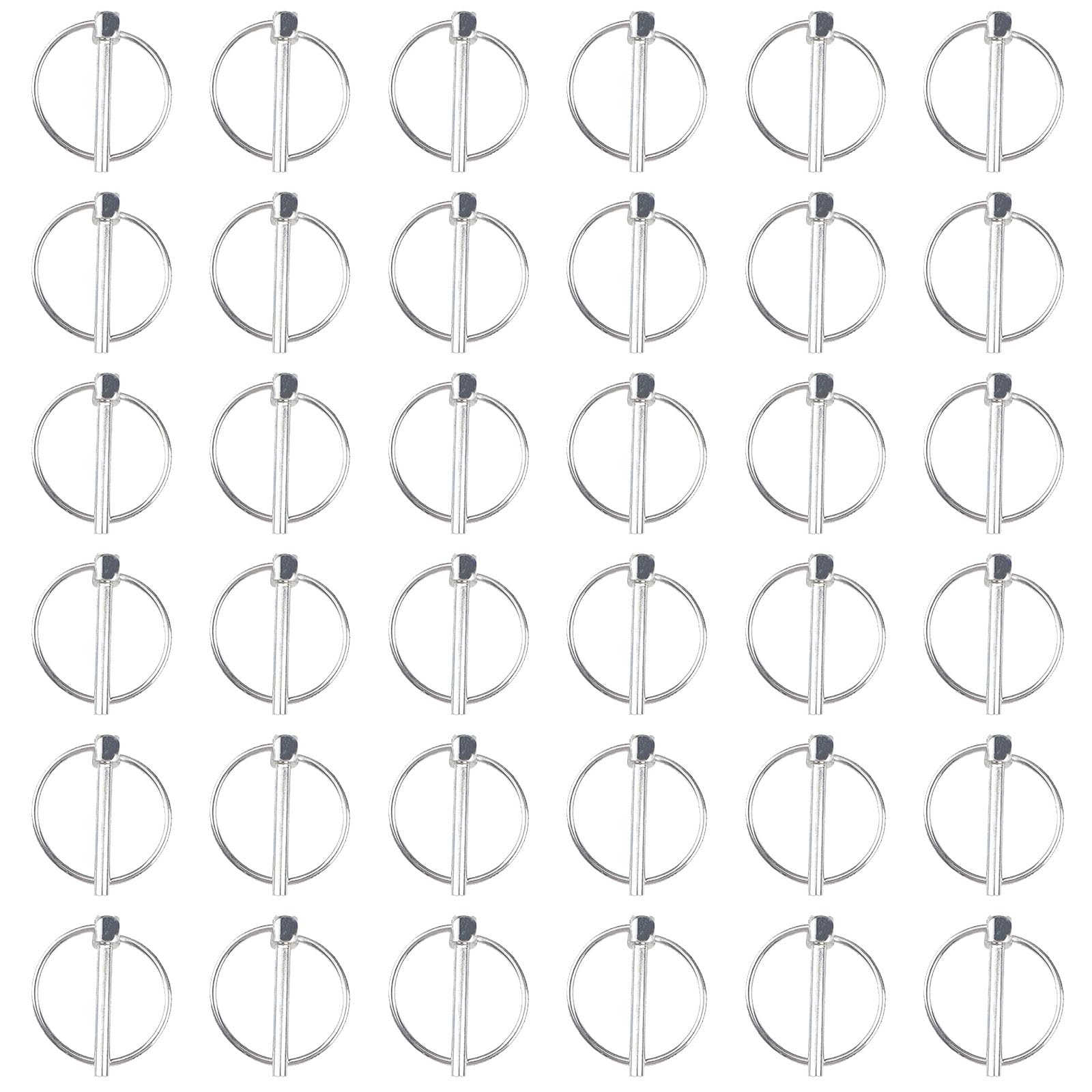 INCREWAY 3/16" Lynch Pin, 36Pcs Carbon Steel Linch pins with Ring Heavy Duty Quick Release L-Pin Lock for Trailers Trucks (Dia 4.5mm*Length 36mm)