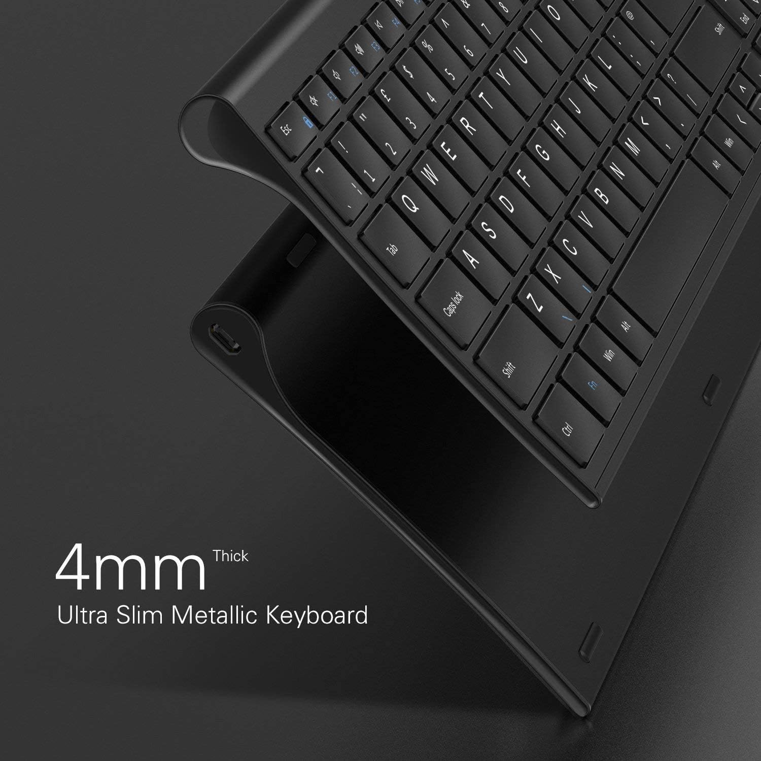 Jelly Comb Wireless Keyboard and Mouse Combo, 2.4G Wireless Rechargeable Keyboard Qwerty UK Layout and Mice with USB Receiver for PC, Laptop, Computer, Black - Image 5