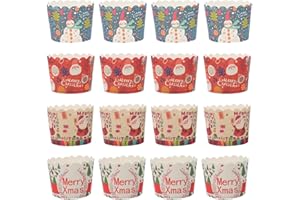 Hemobllo 200 pcs Christmas Cupcake Liner: Muffin Liners for Baking Decor & Christmas Party Supplies Decoration -5cm × 6cm
