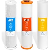 Express Water Whole House Anti Scale Filter Set – 3 Stage Filtration Water Conditioner Replacement Kit – Sediment, Carbon Block, Polyphosphate High Capacity Cartridge – 5 Micron – 4.5” x 20” inch