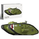 honchoes WW1 Mark V Heavy Tank Building Sets | British Army Military Vehicles Collectible Model for Adults Enthusiasts - 900PCS