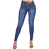 YMI Womens YMI Womens 3-Button High-Rise Skinny Jean Made with Recycled Fibers