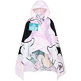 Get Trend Disney Minnie Mouse Towels for Kids Hooded Bath Towel Poncho Absorbent Pool Beach Shower Cotton Swim Towel Travel Essentials (White/Pink Minnie Mouse, 3-7 Years)
