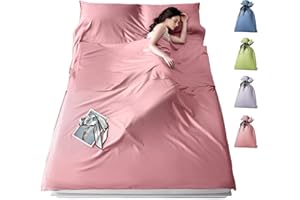 Sleeping Bag Liner for Adults, Lightweight Travel Sleep Sack with Carry Bag, Compact Portable Sleeping Sheet for Camping, Hik